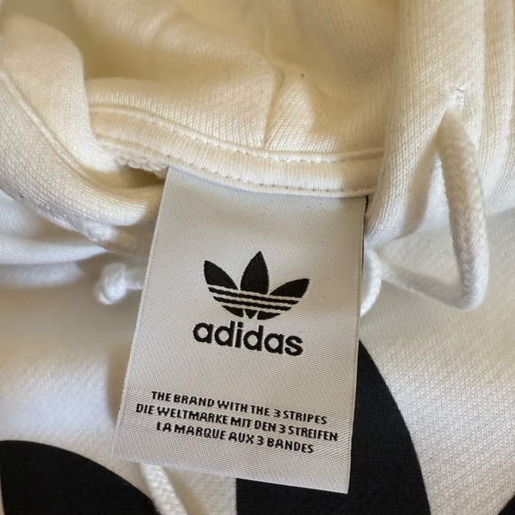 Adidas Classic White Hoodie with Black Trefoil - Men’s Small - Picture 5 of 9